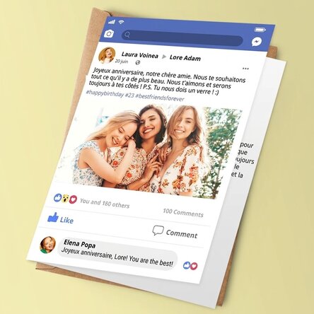 Carte de vœux personnalisée - Publication Facebook