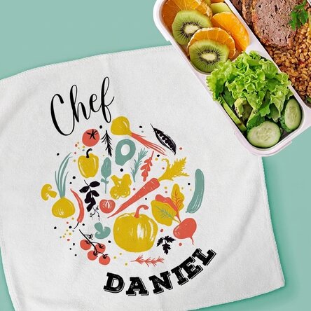 Serviette personnalisée avec inscription - Chef