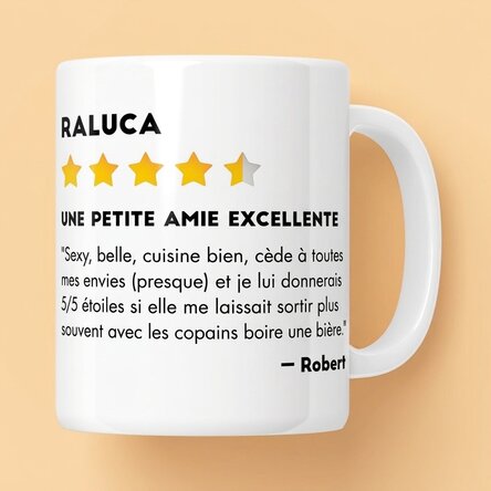 Tasse personnalisée avec une photo et un texte - Avis