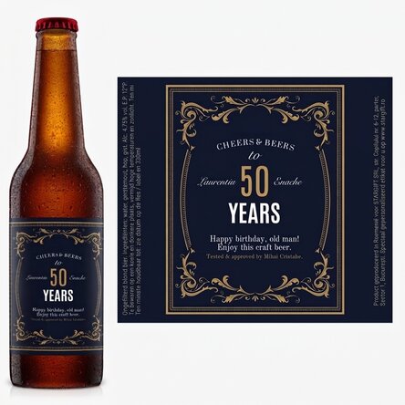 Bier met gepersonaliseerde tekst - Vintage 50