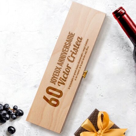 Coffret de vin personnalisé pour un anniversaire avec un message - Joyeux anniversaire