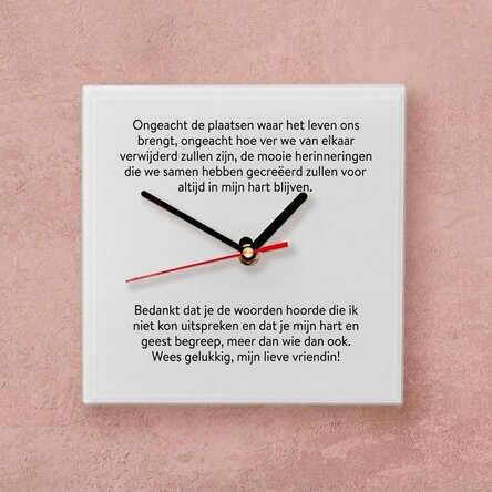 Gepersonaliseerd vierkant horloge met boodschap
