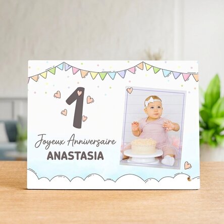 Cadre photo de bureau personnalisé avec une photo et un texte pour les enfants