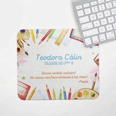Tapis de souris personnalisé avec texte - Rentrée scolaire