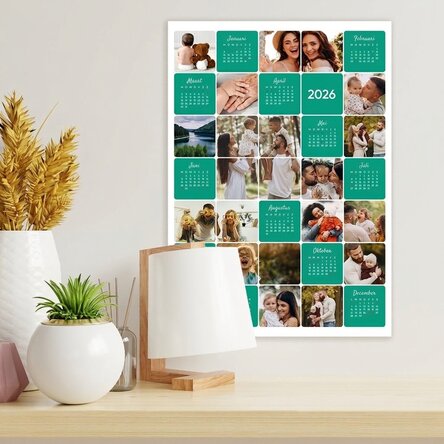 Gepersonaliseerde kalenderposter met 16 foto's