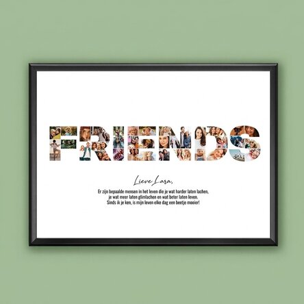 Gepersonaliseerd landschapsschilderij met 34 foto's en tekst - FRIENDS