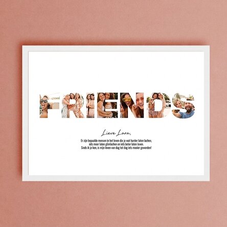 Gepersonaliseerd landschapsschilderij met 7 foto's en tekst - FRIENDS