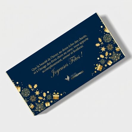 Chocolat personnalisé avec texte et logo - Histoire de Noël