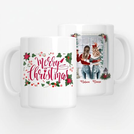 Tasse personnalisée avec un prénom pour les amis - Joyeux Noël