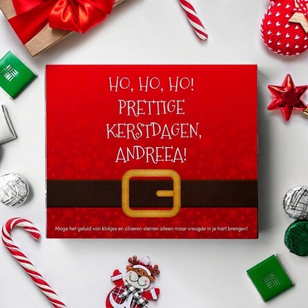 Gepersonaliseerd bonbondoosje met tekst - Ho, ho, ho!