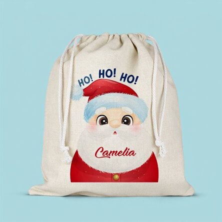 Petit sac cadeau moyen personnalisé avec un prénom - Père Noël