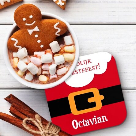 Gepersonaliseerde glashouder met tekst - Ho, ho, ho