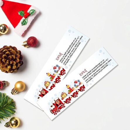 Marque-page personnalisé avec texte - Petit train de Noël