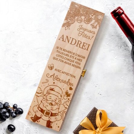 Coffret de vin personnalisé avec un message pour la personne qui compte le plus pour vous - Joyeuses