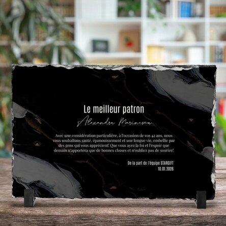 Plaque en ardoise personnalisée avec un message pour le patron - Joyeux anniversaire !
