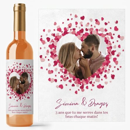 Vin personnalisé avec un message pour les couples - Love is in the air