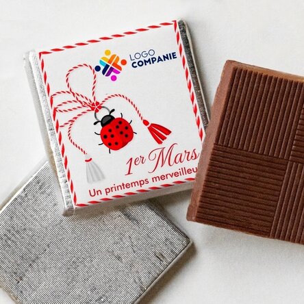 Mini-chocolat personnalisé avec logo et texte
