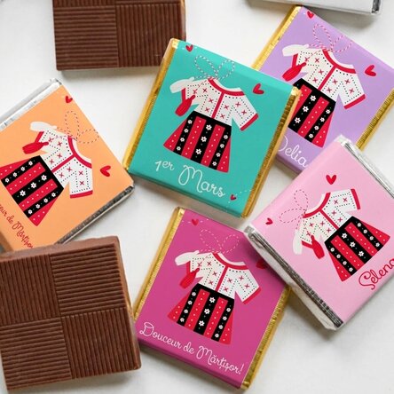 Mini-chocolat personnalisé avec un prénom - 1er mars