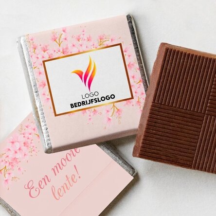 Gepersonaliseerde mini-chocolade met logo en boodschap - Lente