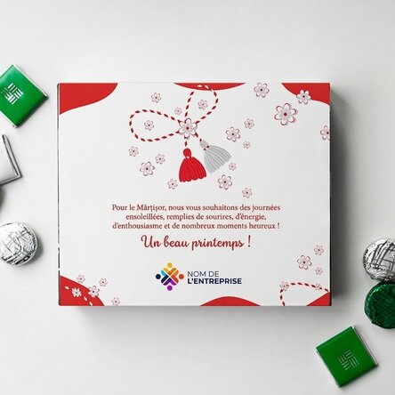 Boîte de bonbons personnalisée avec logo et message