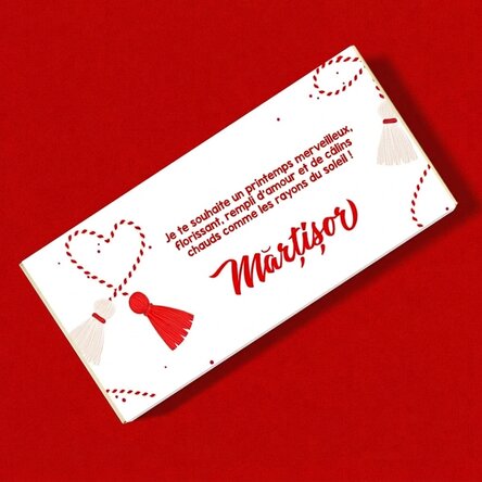 Chocolat personnalisé avec l'inscription « cœur »