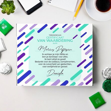 Gepersonaliseerde bonbondoos met tekst - Waardering