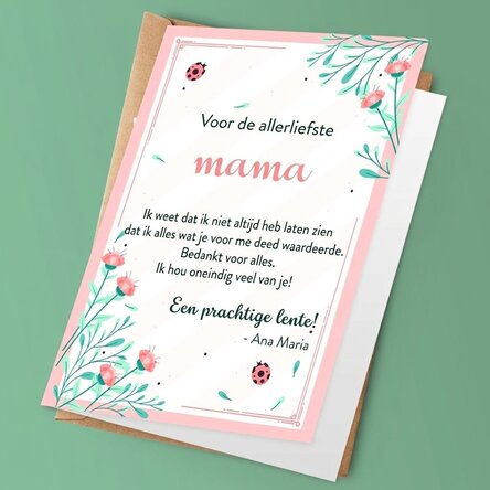 Gepersonaliseerde wenskaart met tekst - Een stralende lente