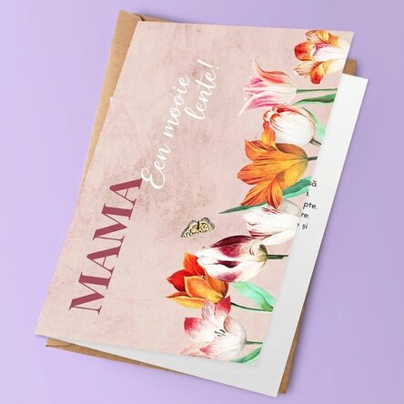 Gepersonaliseerde wenskaart met tekst - Tulips
