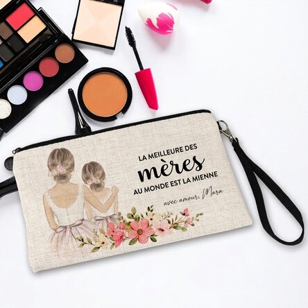 Trousse de maquillage personnalisée avec l'inscription « Maman »