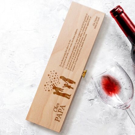 Caisse de vin personnalisée avec un message pour papa - Siluettes