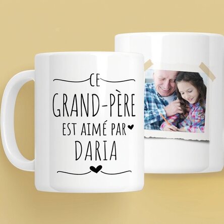 Tasse personnalisée avec texte et photo - Mon cher grand-père