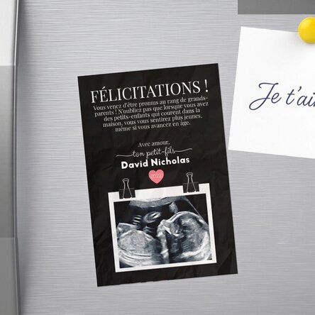 Aimant personnalisé de 10 x 15 cm avec un texte et une photo - Cartes de vœux pour les grands-parent