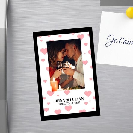 Aimant personnalisé de 10 x 15 cm avec texte et photo - Pour toujours !