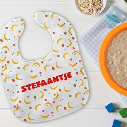 Gepersonaliseerd slabbetje voor baby's met naam - Banana