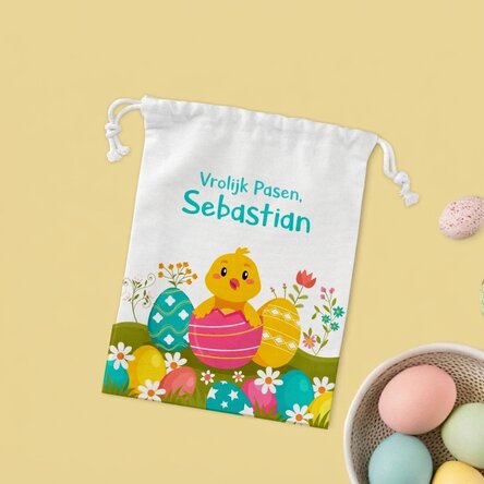 Kleine, gepersonaliseerde cadeauzakje met tekst - Pasen
