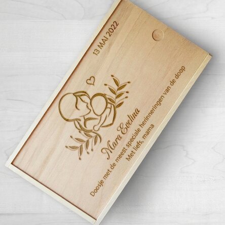 Gepersonaliseerde houten geschenkdoos - Herinneringen aan de doop