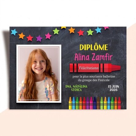 Diplôme personnalisé avec texte et photo pour les plus petits