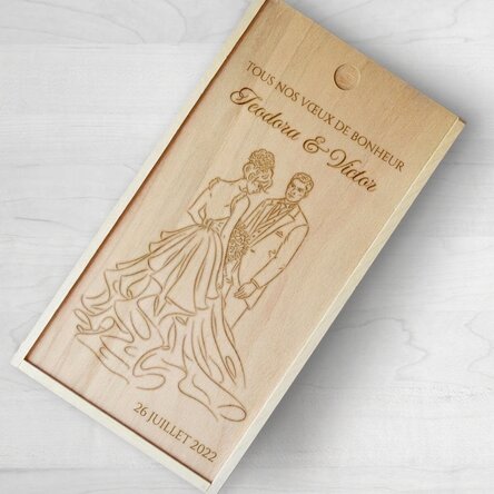 Coffret cadeau personnalisé en bois avec message - Casa de piatra