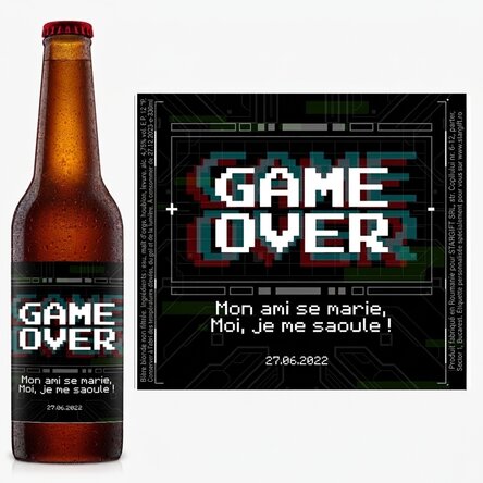 Bière personnalisée avec un texte - Game Over