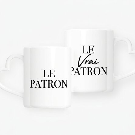 Tasses pour couple personnalisées avec un texte - The Boss & The Real Boss