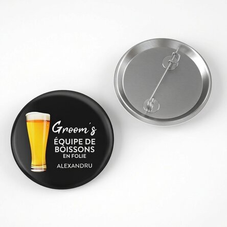 Badge personnalisé avec un texte pour l'enterrement de vie de garçon