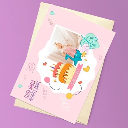 Carte de vœux magnétique personnalisée avec une photo pour l'anniversaire de votre enfant