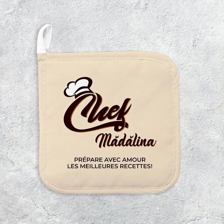 Sous-plat personnalisé pour casserole chaude avec inscription - Chef