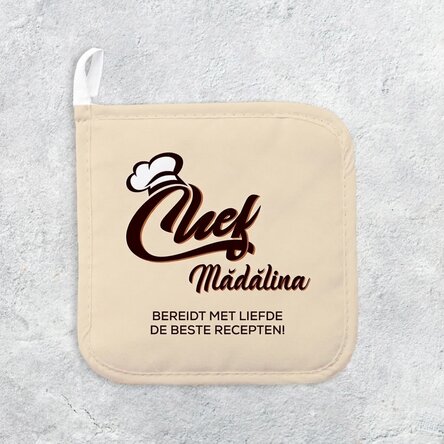 Gepersonaliseerde onderzetter voor hete pannen met tekst - Chef