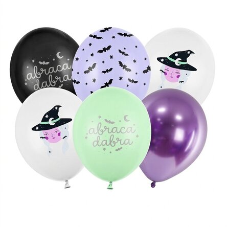 Lot de 6 ballons d'Halloween - Sorcières
