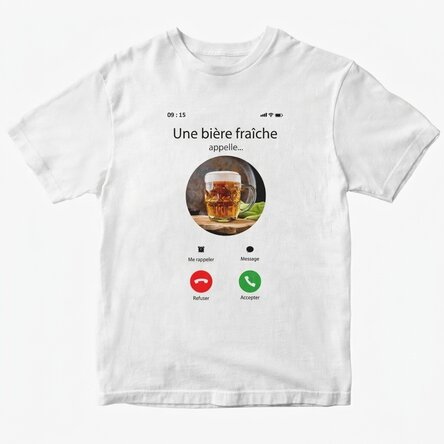 T-shirt personnalisé avec une photo et un texte - Appel entrant
