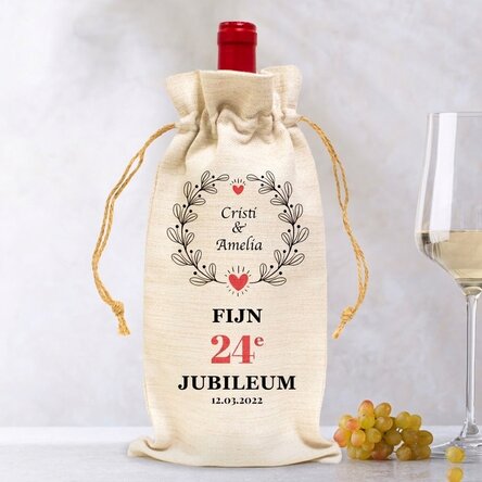 Gepersonaliseerd zakje voor een fles wijn - Model ‘Verjaardag’