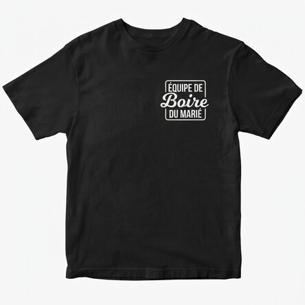 T-shirt en coton personnalisé avec un message pour l'enterrement de vie de garçon - Groom's drinking