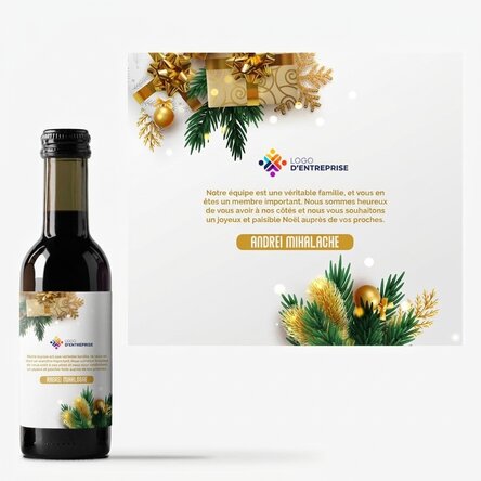Mini-bouteille de vin personnalisée avec message et logo - Une histoire de fête