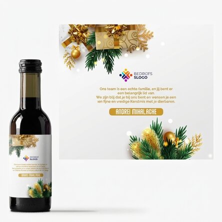 Gepersonaliseerd mini-wijnflesje met boodschap en logo - Een feestelijk verhaal